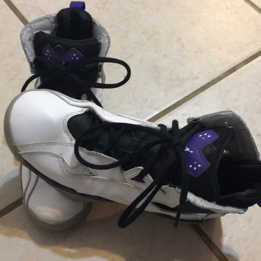 White and  purple Jordan true flights